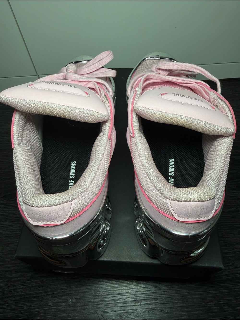 ADDIDAS X RAF
Pink & Silver Runner Sneakers - Picture 5 of 8